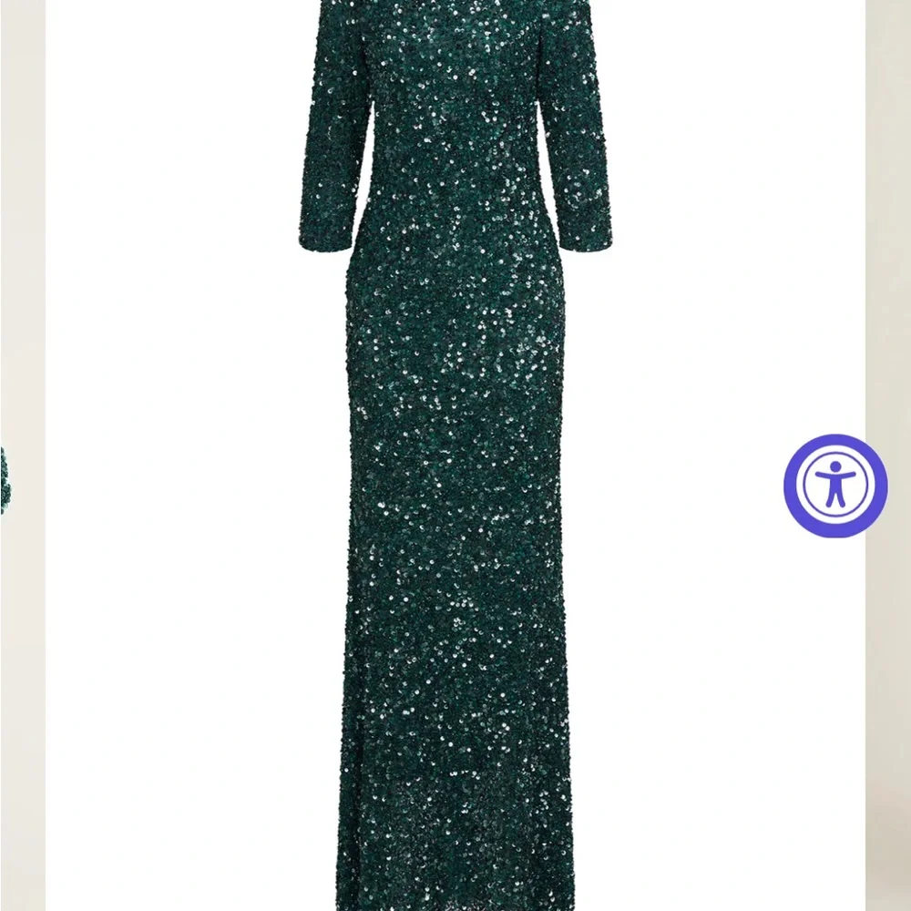 Theia Green Sequin Gown - Picture 5 of 8